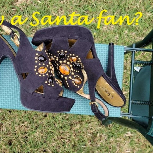 VINTAGE Carlos Santa Black Suede Stilettos' - Picture 5 of 13